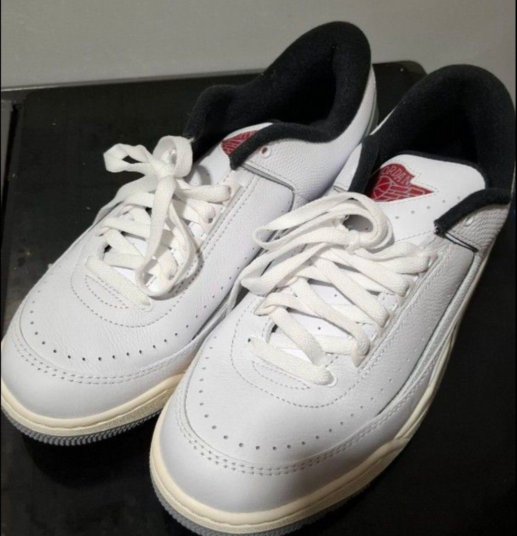 Air Jordan 2/3 colab Low White Cement Grey (Category: Sneakers) located in Makati City. Submitted by tabsilog (Listing ID 1462072343, Image 2). Description: - Rare Air Jordan 2/3 colab Low - White leather upper - Cement grey accents - Black and red interior details - White laces - Essential addition to any sneaker collection - 💯% Authentic and rare price neg.