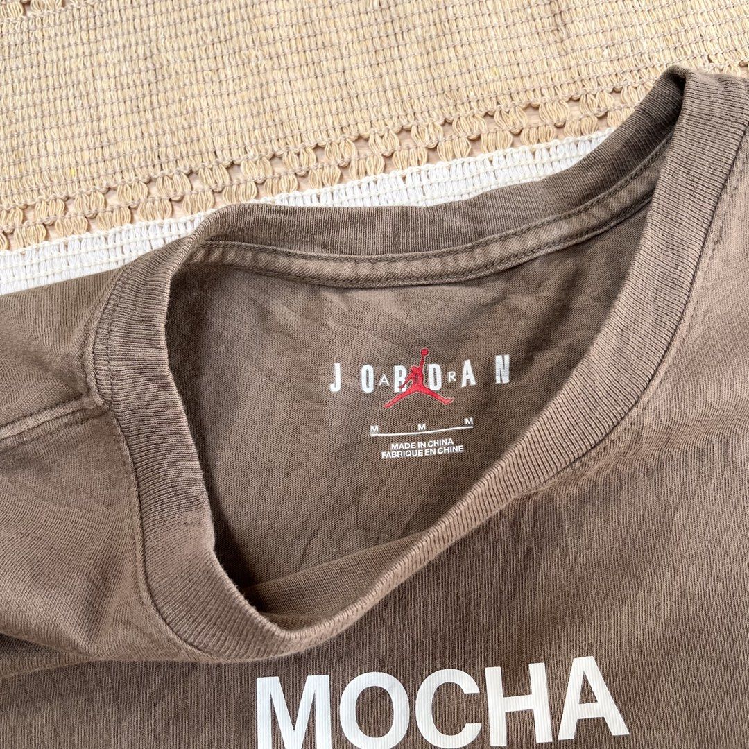 AIR JORDAN MOCHA SHIRT (Category: Tshirts & Polo Shirts ) located in Cabadbaran. Submitted by reylandx (Listing ID 1462083274, Image 2). Description: Excellent condition No issue 9.8/10 color rate Complete washtag yan, di lang napicturan. ₱500 shipped.