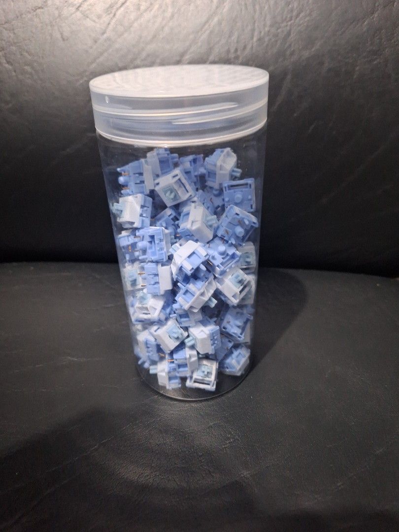 Akko Mirror Linear Switches (80 pcs) (Category: Computer Keyboard) located in Pasig City. Submitted by vamtang98 (Listing ID 1462202690, Image 2). Description: Factory lubed switches. Very smooth and clacky. Only used for a few months but all switches are well-kept, have no bent pins, and still work perfectly. Lowest price. Willing to trade for tactile switches of a similar quantity or value. RFS: I personally don't like clacky linear switches, a