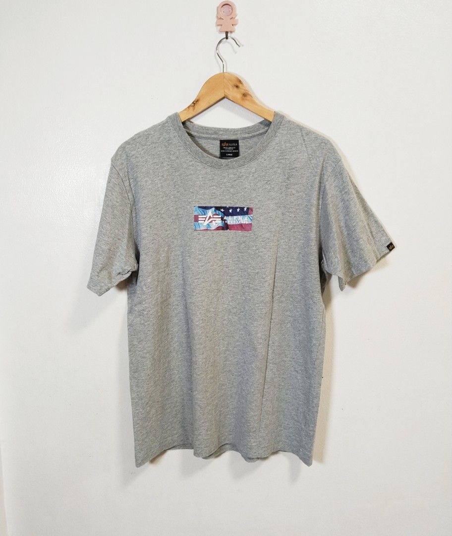 Alpha industries box logo shirt (Category: Tshirts & Polo Shirts ) located in Pateros City. Submitted by blashjunks.y2k (Listing ID 1462149865, Image 1). Description: ALPHA INDUSTRIES BOX LOGO SHIRT SIZE LARGE 27" LENGTH 20" WIDTH 350PHP MSG US.