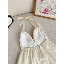 Anna Eyelet Halter Babydoll Top (Category: Sleeveless) located in Quezon City. Submitted by h.eart (Listing ID 1462136950, Image 3). Description: Bought in Vietnam Washed but never used Padded Fits bust 32-36 Double lining Super nice fabric Last price posted.