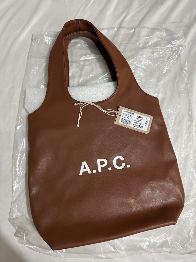 A.P.C. Brown Leather Tote Bag (Category: Tote Bags) located in Paranaque City. Submitted by coleencusi96 (Listing ID 1462071572, Image 1). Description: Authentic A.P.C. brown tote bag Comes with original tags Bought in Rockwell See photos for issues.