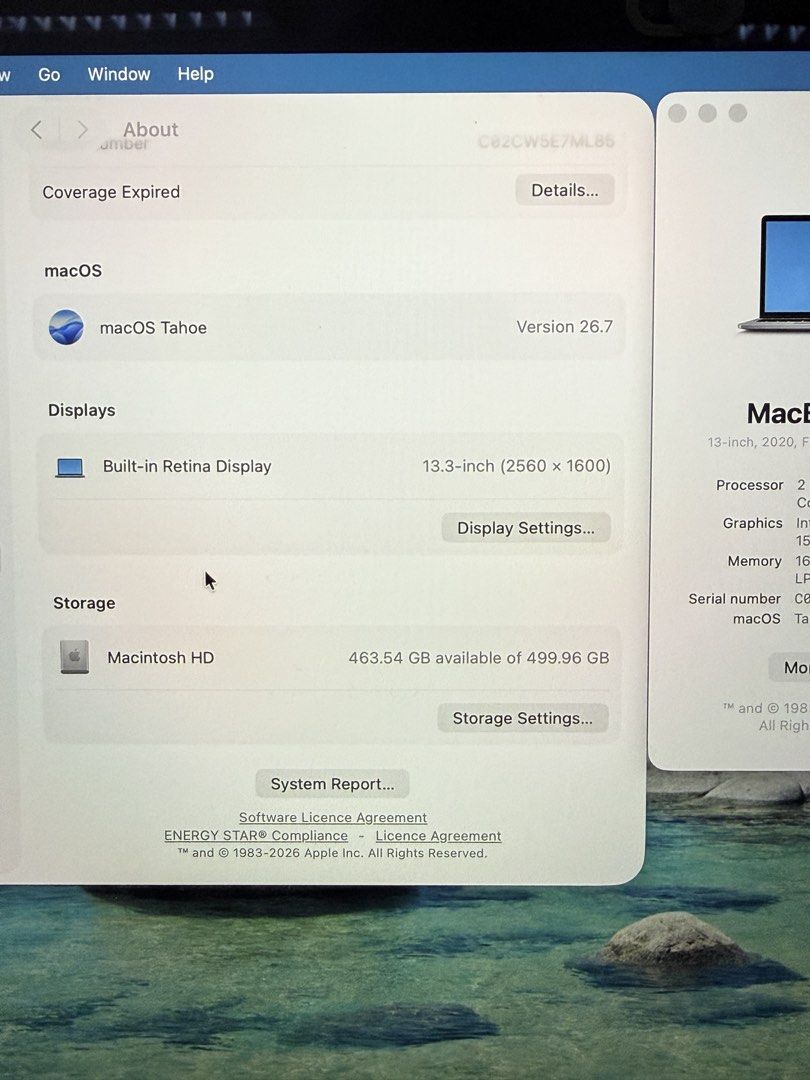 APPLE MACBOOK PRO INTEL 2020 (Category: Laptops & Notebooks) located in Las Pinas. Submitted by wristebola (Listing ID 1462114359, Image 2). Description: MacBook Pro 2020 Touchpad Intel - 512gb Storage -16gb ram - Running macOS Tahoe version 26.7 - Ideal for everyday tasks and work No issues Rfs: Nag upgrade Strictly meetups only .