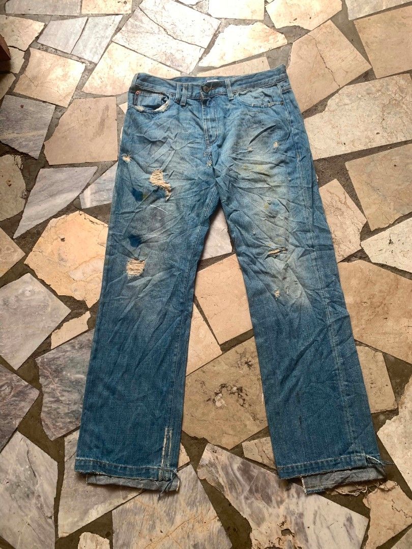 ARMANI EXCHANGE BLUE DENIM PANTS (Category: Jeans) located in Cagayan de Oro. Submitted by locostreet (Listing ID 1462226036, Image 1). Description: ARMANI EXCHANGE BLUE DENIM PANTS W 34 L 43 LEG OPENING 12 HEM 10 AUTHENTIC/LEGIT YKK ZIP COLOR RATE 9/10 ISSUE NONE (NEED WASH ONLY) DM TO PURCHASE 📩📩.