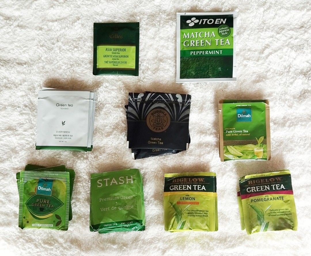 Assorted Brands Green Teabags (Category: Beverages) located in Ozamiz City. Submitted by ng.thrifts (Listing ID 1462049056, Image 1). Description: Contents: 🍃7 pcs. Stash Premium Green Tea 🍃 7 pcs. Bigelow Green Tea with Lemon 🍃 6 pcs. Bigelow Green Tea with Pomegranate 🍃 4 pcs. Everybrew Green Tea 🍃4 pcs. Dilmah Pure Green Tea 🍃3 pcs. Dilmah Sencha Green Tea 🍃 3 pcs. Buddha Matcha Green Tea 🍃 1 pc. Itoen Matcha Green Tea with Peppermint 