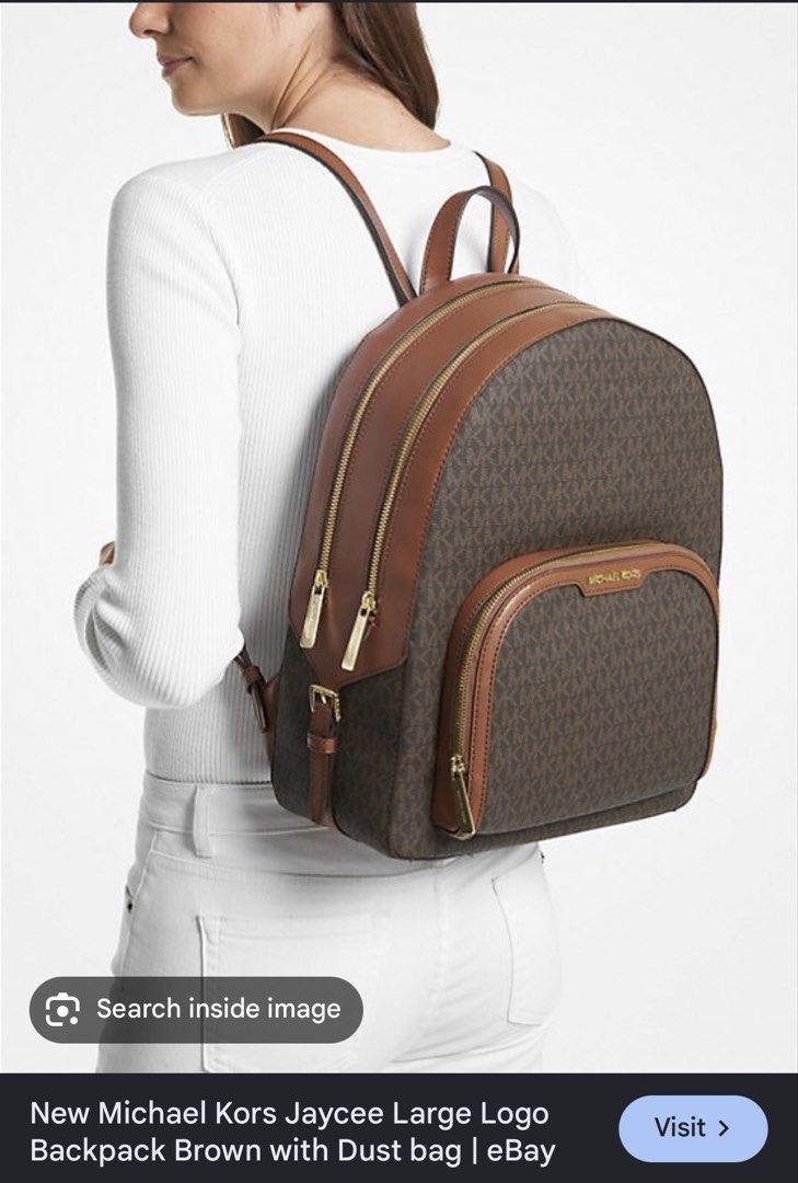 Authentic MK Jaycee Backpack Large 🤎 (Category: Backpacks) located in Pasig City. Submitted by anjlaroyacloset (Listing ID 1462114134, Image 1). Description: from MK outlet in 🇺🇸 with sign of used but not that visible Fix price Pasig 📍 .