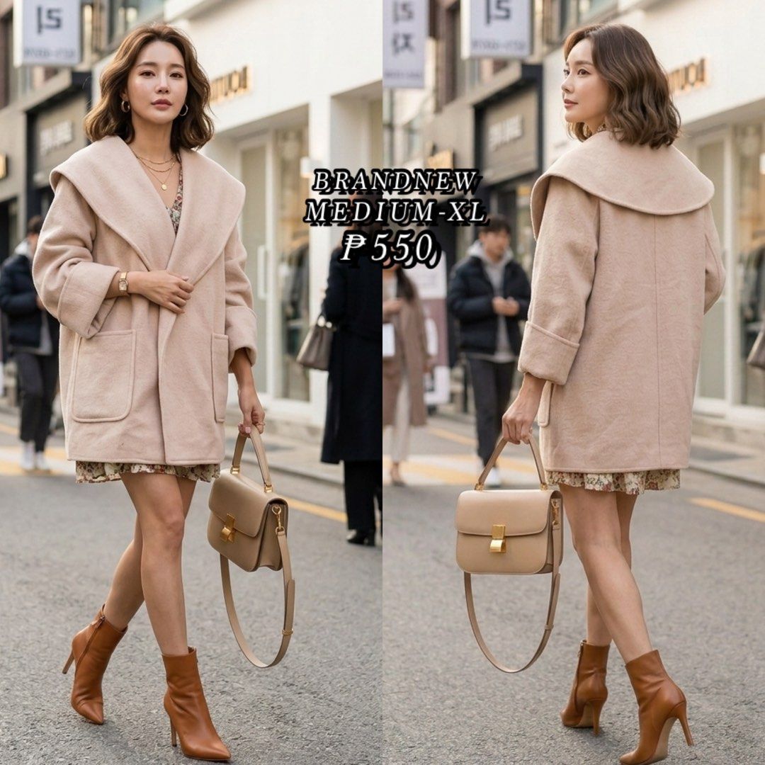 Autumn Winter Wool Oversized Coat (Category: Coats, Jackets and Outerwear) located in Taguig. Submitted by jane.klosette (Listing ID 1462096418, Image 1). Description: BRANDNEW - thick fabric - perfect for winter season - worth to buy Delivery via Lalamove/gogo express, payment first. 📍 Taguig .