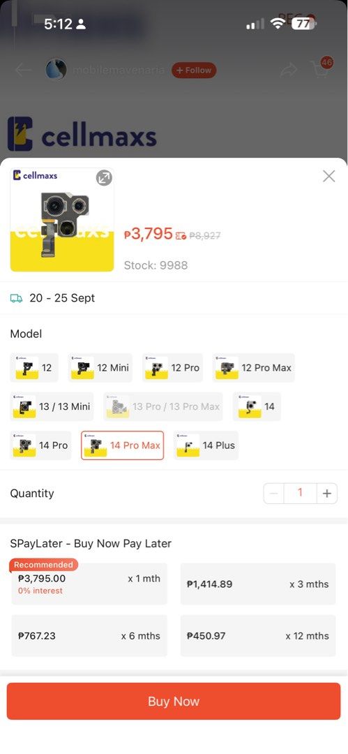 Back camera 14promax (Category: iPhone 14 Series) located in San Carlos City. Submitted by zealtree_be8ae1 (Listing ID 1462125048, Image 2). Description: Bought 3kplus Mali ang order instead front.