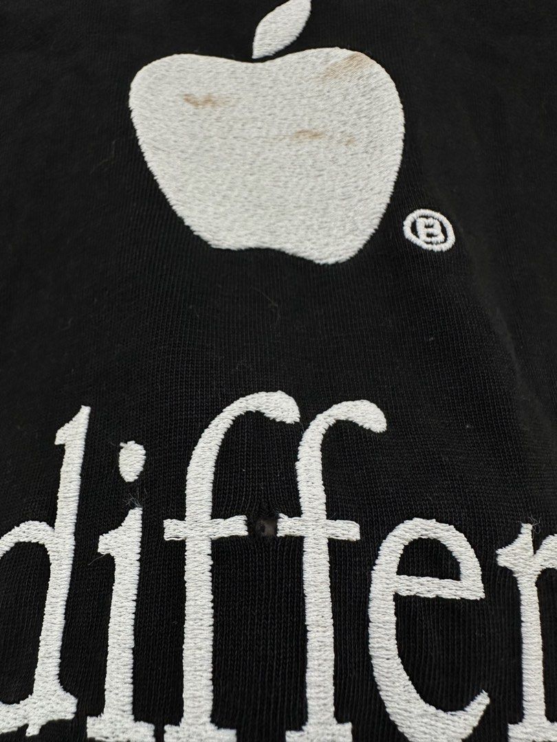 BALENCIAGA Be different Shirt (Category: Tshirts & Polo Shirts ) located in Baliuag. Submitted by thrift.king.ph (Listing ID 1462127322, Image 3). Description: BALENCIAGA Be different Logo Shirt Issue: 1 pin hole, size tag, and mid logo stain Well used condition Width: 26.5 (XXL-XXXL) Length: 34 .