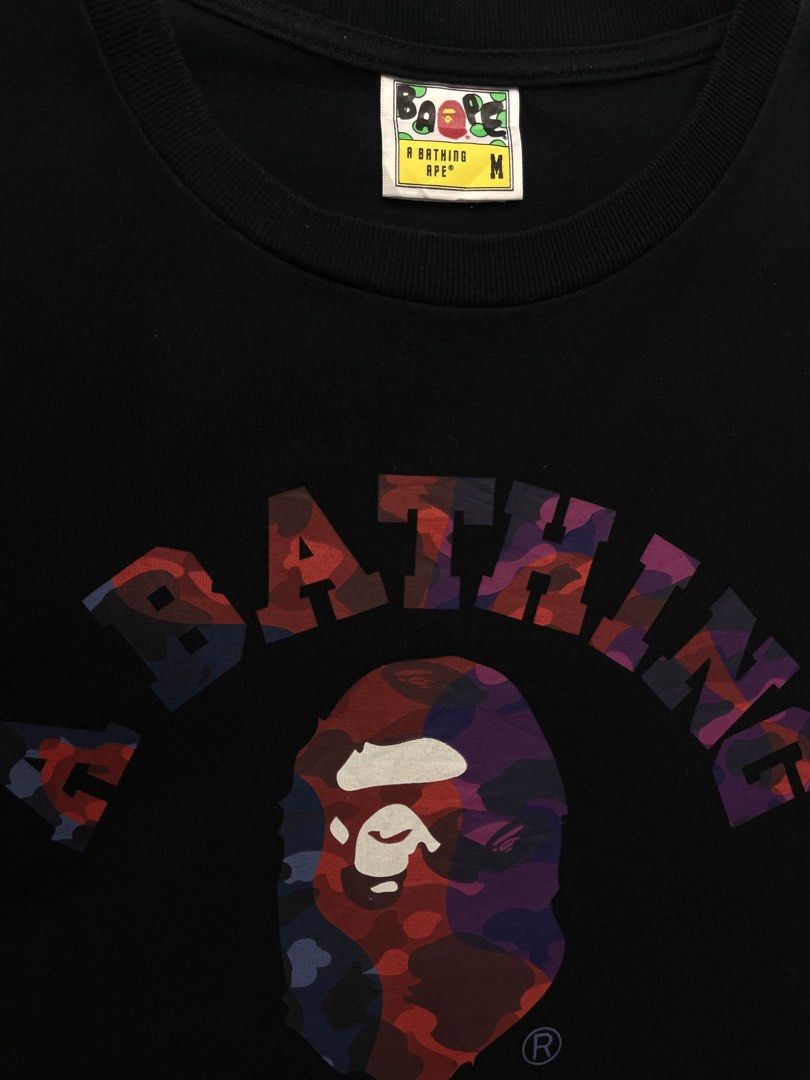 Bape College Tee Crazy Camo (Category: Tshirts & Polo Shirts ) located in Cabanatuan. Submitted by rmsdnl (Listing ID 1462124176, Image 3). Description: BAPE COLLEGE TEE CRAZY CAMO -Complete tags -Authentic -Flawless Size M on tag,Best fit Small-Medium Width:20 Length:26 Excellent Condition Color rate:9.8/10 Issue:None Price:2499.