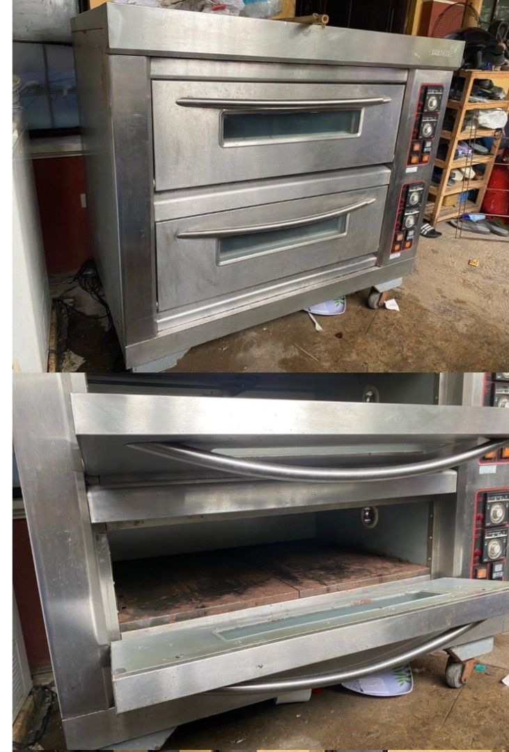 Berjaya Infra Red Electrical Baking Oven ~2 Deck BJY-E13KW-2BD (Category: Ovens & Toasters) located in Los Banos. Submitted by reginaramo11482 (Listing ID 1462181118, Image 2). Description: - Berjaya 2-deck infra-red electrical baking oven - Model: BJY-E13KW-2BD - Ideal for commercial baking needs - Voltage: 220V, 1 Phase - Power: 13KW - Temperature Range: 20°C - 300°C - Dimensions: 1250 x 845 x 1220MM (L x W x H) - Weight: 150KG - Made in Malays