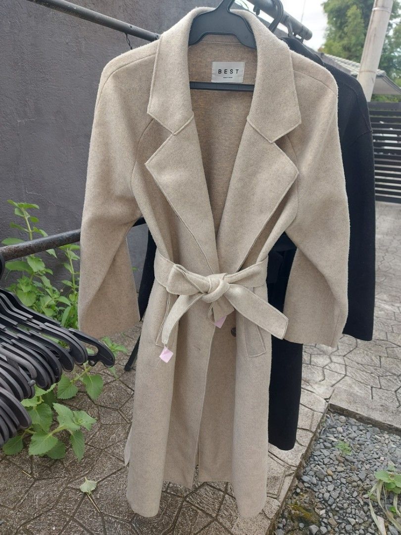 BEST Beige Double-Breasted Blazer with Belt (Category: Coats, Jackets and Outerwear) located in San Pedro. Submitted by laine0728 (Listing ID 1461869280, Image 3). Description: - Beige double-breasted wool winter coat - Includes matching belt - Ideal for winter - bought in Seoul, South Korea - Original Price Php3,000.