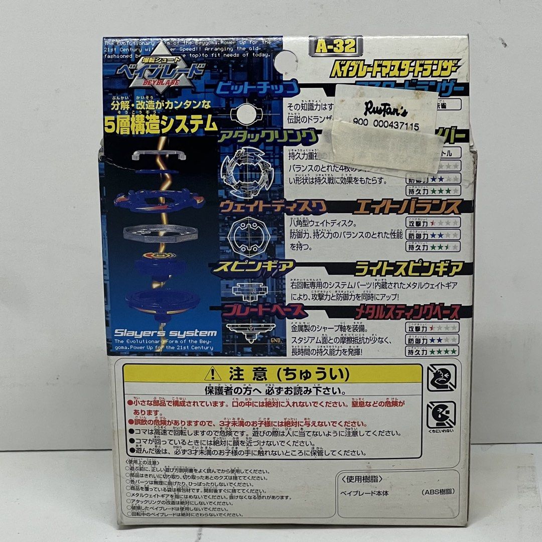 Beyblade Dranzer Master A-32 (Category: Action & Battle Toys) located in Manila. Submitted by belleshop2.55 (Listing ID 1462170271, Image 2). Description: WYSIWYG Unassembled Kit .