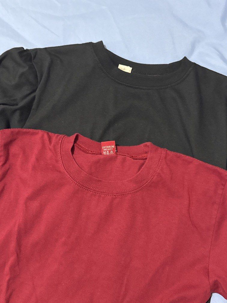 Black and Red plain shirts (Category: Shirts) located in Manila. Submitted by jannine_closet (Listing ID 1462184191, Image 1). Description: 270 for both shirts.