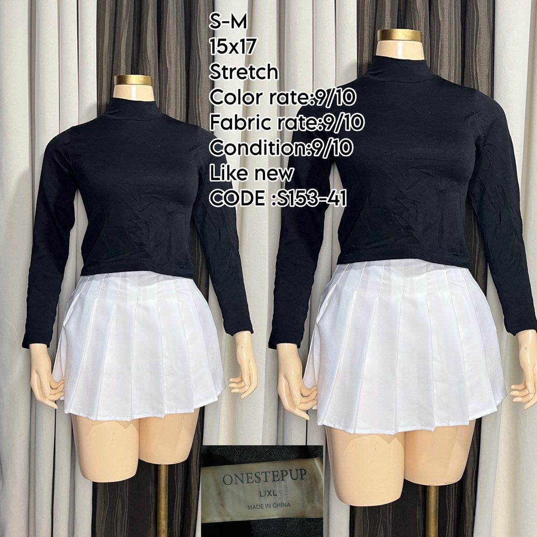 Black Long Sleeve Mock Neck Top (Category: Longsleeves) located in Naga. Submitted by rmapprl (Listing ID 1462178392, Image 1). Description: - Black long sleeve mock neck top - Stretchy fabric for a comfortable fit - Measurements: 15 inches width, 17 inches length - Versatile: perfect for layering or wearing solo - Condition: Color and fabric rated 9/10 - Item Code: S153-41.
