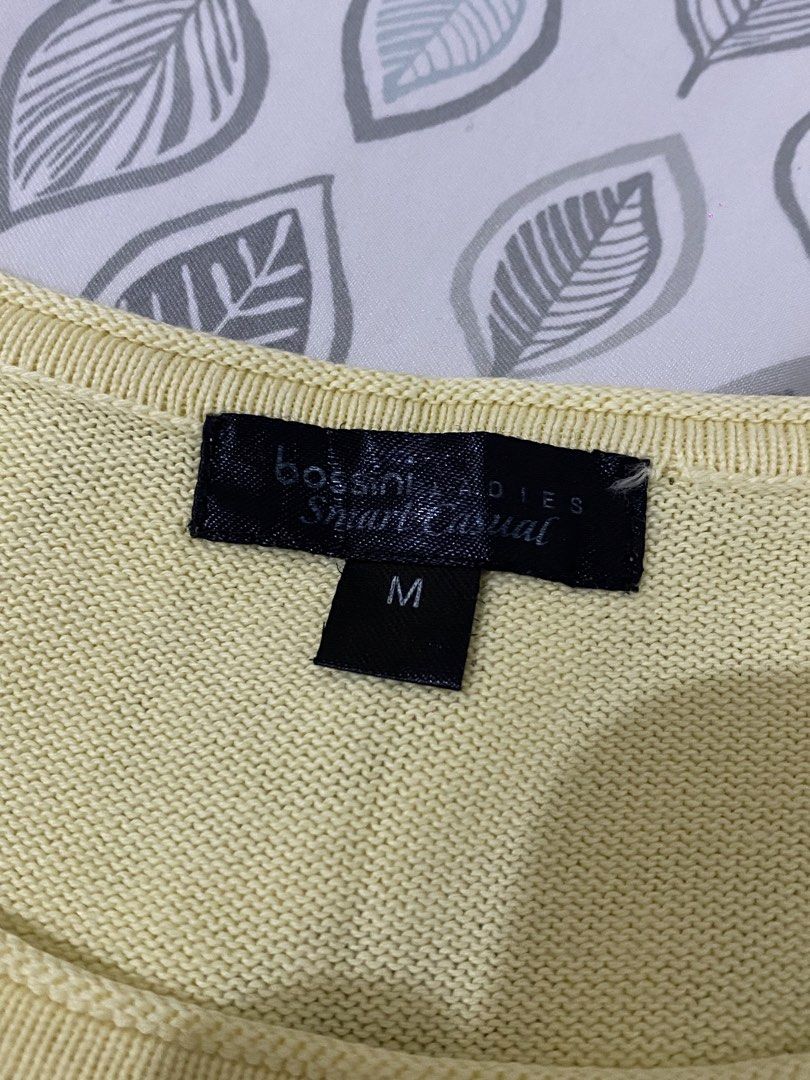 Bossini Yellow Top (Category: Others Tops) located in Quezon City. Submitted by irldn_ (Listing ID 1462216963, Image 2). Description: - has stain (see 1st pic) .