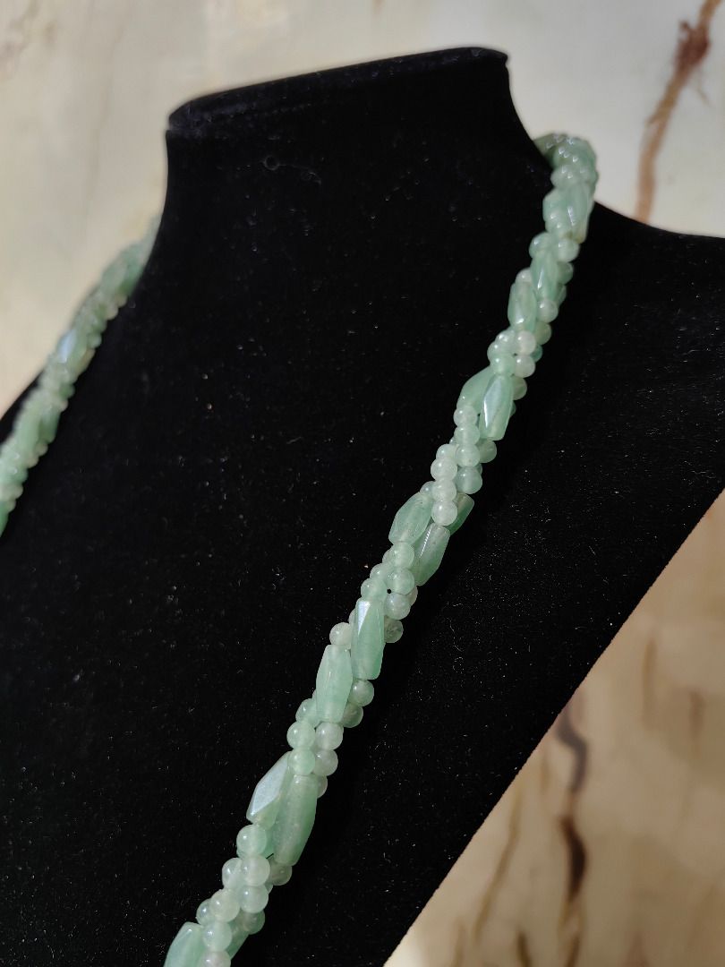 Braided Aventurine Necklace with Silver Clasp (Category: Necklaces) located in Caloocan City. Submitted by jeremiah.curator.2026 (Listing ID 1462257373, Image 2). Description: - Beautiful braided necklace - Features aventurine beads - Unique twisted bead design - Silver clasp - Versatile for dressing up or casual wear.