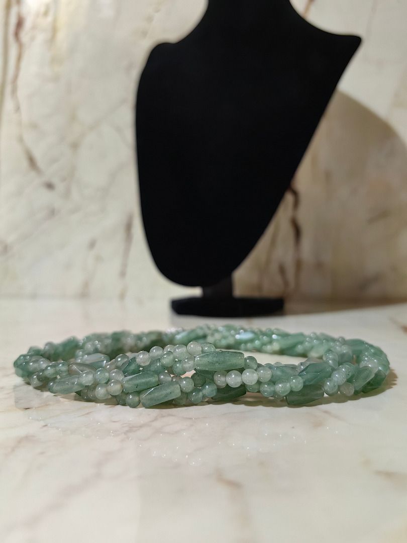Braided Aventurine Necklace with Silver Clasp (Category: Necklaces) located in Caloocan City. Submitted by jeremiah.curator.2026 (Listing ID 1462257373, Image 3). Description: - Beautiful braided necklace - Features aventurine beads - Unique twisted bead design - Silver clasp - Versatile for dressing up or casual wear.