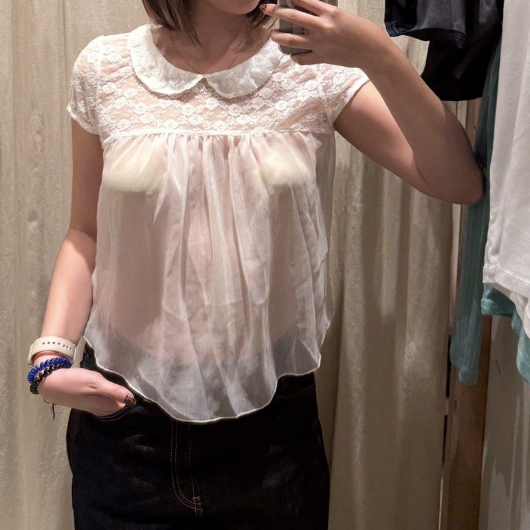 Brandy Melville Jenna Lace Top (Category: Blouses) located in Quezon City. Submitted by claireityyy (Listing ID 1462038719, Image 1). Description: avail in white, maroon and black ETA SEP 22.