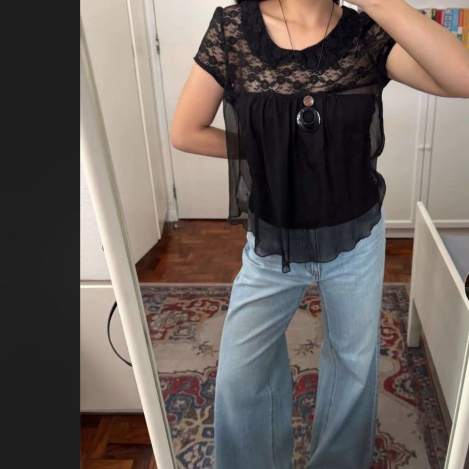 Brandy Melville Jenna Lace Top (Category: Blouses) located in Quezon City. Submitted by claireityyy (Listing ID 1462038785, Image 2). Description: avail in maroon white and black ETA SEP 22.