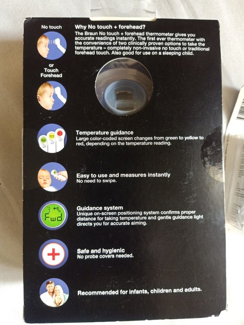 BRAUN ®️ No Touch Thermometer and Filter Set (Category: Baby Monitors) located in Iriga City. Submitted by reikakoleksyon (Listing ID 1462057335, Image 3). Description: ‼️BRAUN®️‼️ Thermometer 40 pieces Filter 👍TAKE ALL BRAND NEW 💯% Original Item Bought from US.