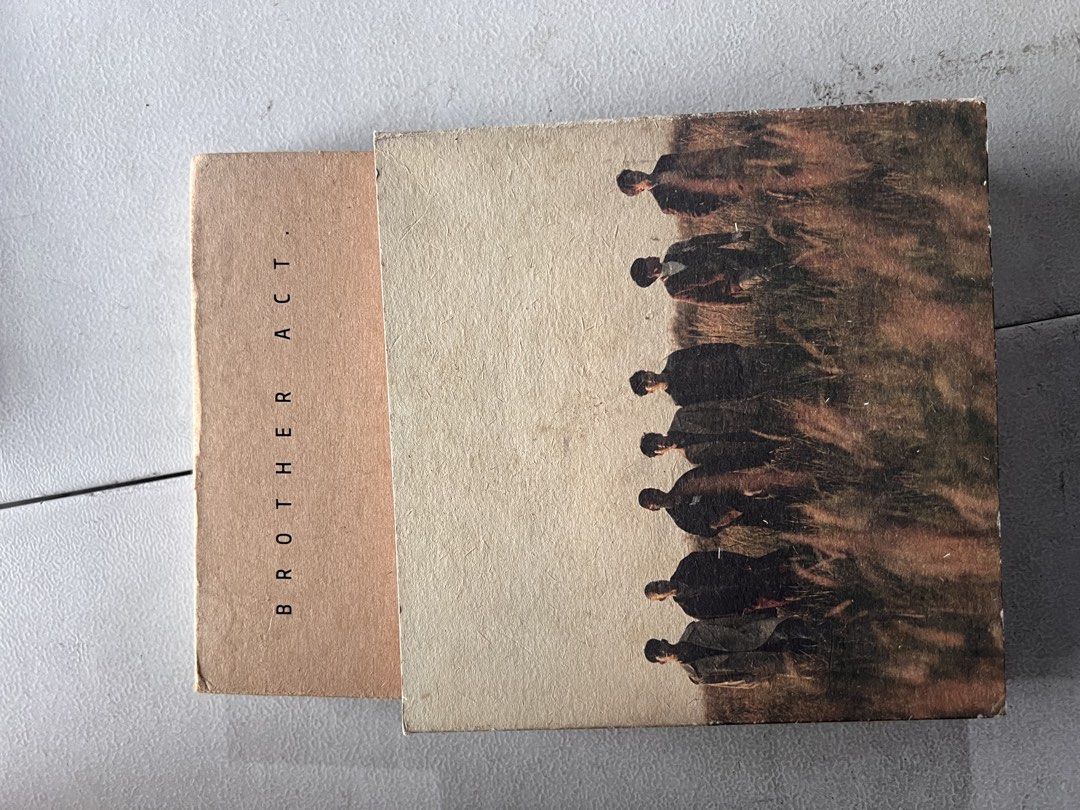 Brother Act Book BTOB (Category: Storybooks) located in Manila. Submitted by charlotte.mae (Listing ID 1462101418, Image 1). Description: BTOB – Brother Act. Album / Photobook Preloved BTOB Brother Act. album with original photobook packaging. Features the group’s vintage, earthy-toned concept. 📌 Condition: Used. Has visible scratches, scuff marks, and signs of wear on the cover and edges due to storage. Please check the photos for the actual co