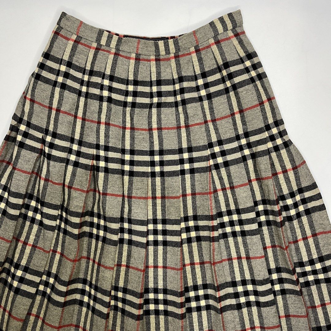 BURBERRY PLEATED WOOL SKIRT (Category: Luxury Apparel) located in Bacolod City. Submitted by the.finest (Listing ID 1462237061, Image 2). Description: Vintage Burberry Grey Plaid - Pleated Wool Skirt Waistline: 24-25 Length: 25 Condition: 9/10 5,000+shipping fee.