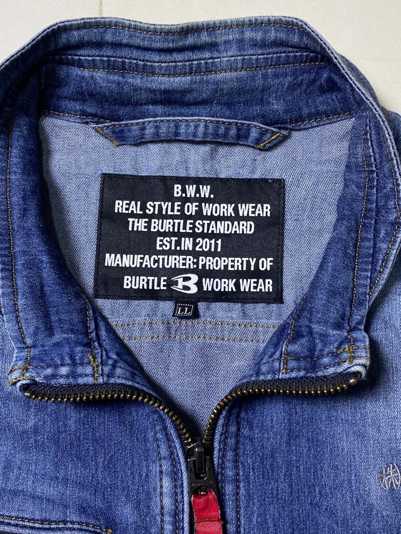 Burtle 5011 Cordura Denim Workwear Jacket (Category: Coats, Jackets and Outerwear) located in Tabaco. Submitted by byvinxent (Listing ID 1462059571, Image 2). Description: Burtle 5011 Cordura Denim Workwear Jacket Large 26 length 21 width Albay, Bicol📍.