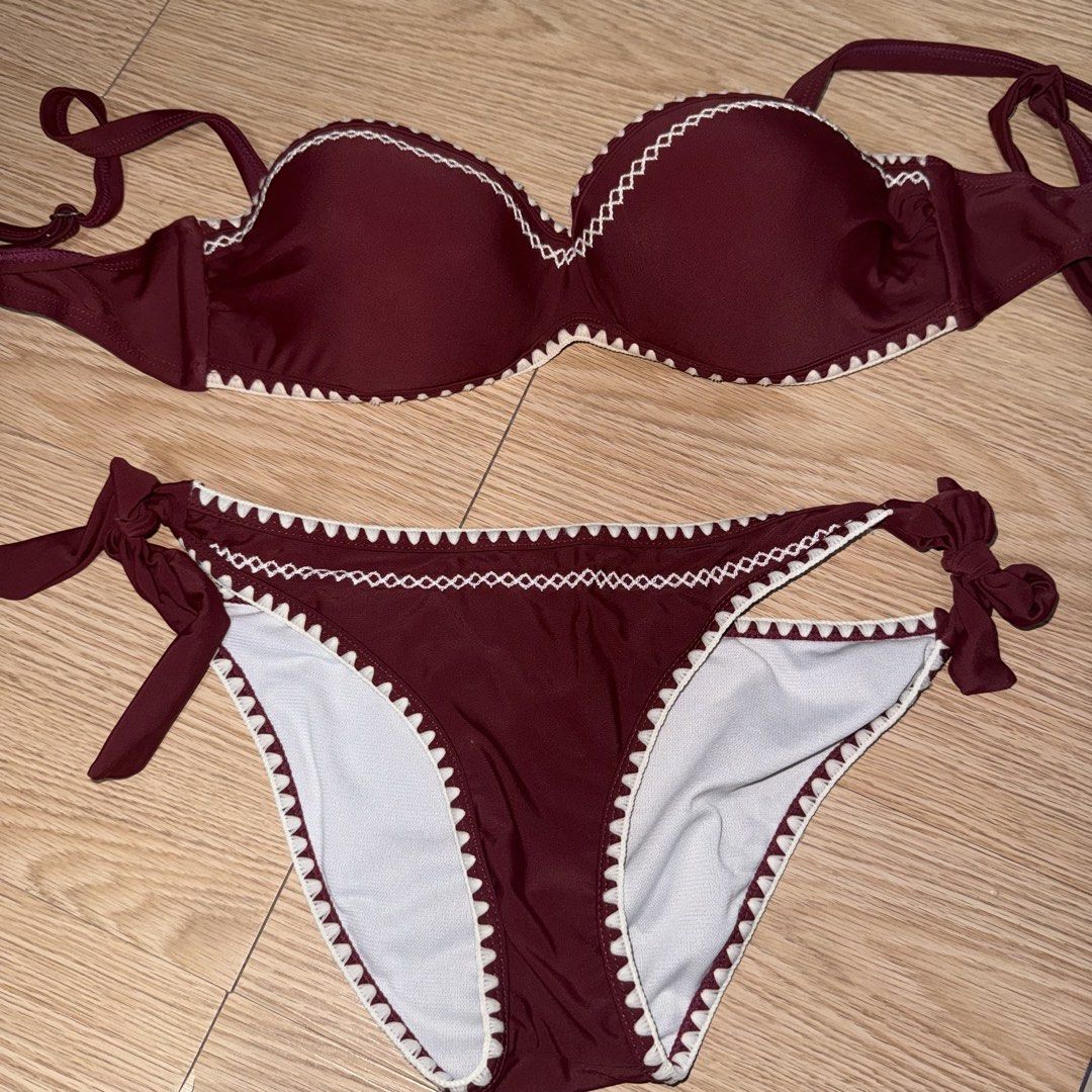 Buy 2 for P340 (Category: Bikinis & Swimsuits) located in Manila. Submitted by khyscloset (Listing ID 1462221535, Image 2). Description: Blue fits XS-S Burgundy fits S-M - brand is Coco Cabana with tag.