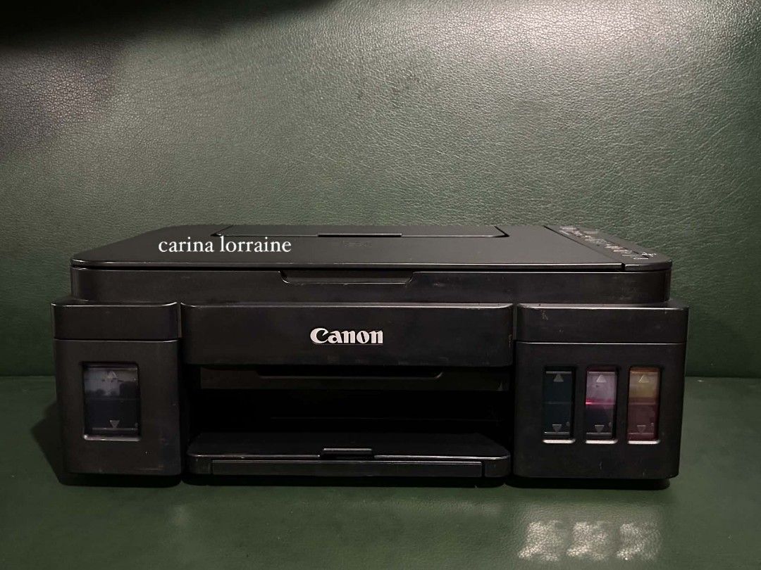canon g3010 printer (Category: Printers, Scanners & Copiers) located in Manila. Submitted by kgonzales.2nd (Listing ID 1462095326, Image 1). Description: Canon G3010 Printer ✅ Wireless ( Can print using phone ) ✅ Print ( Short, A4, Long ) ✅ Photocopy ( Short & A4 ) ✅ Scan ( Short & A4 ) ✅ Borderless Printing ✅ Dye Ink ✅ Continuous Ink ✅ No issue Pick up | Lalamove ₱4,000.