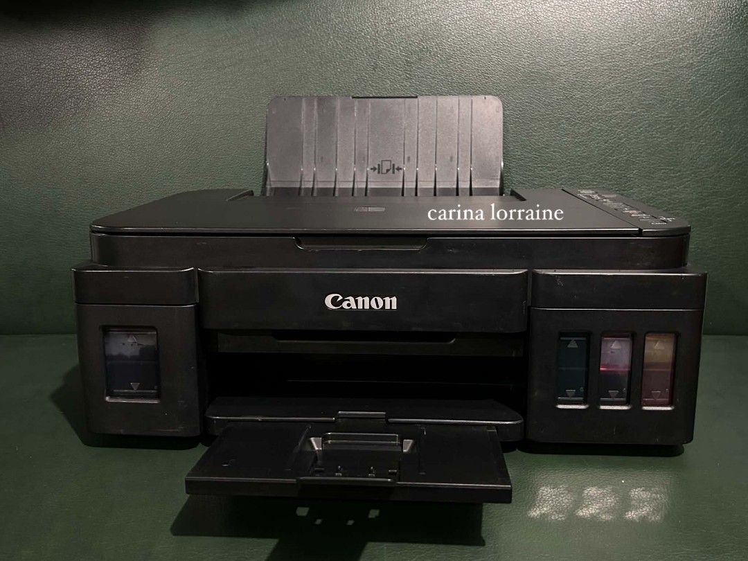 canon g3010 printer (Category: Printers, Scanners & Copiers) located in Manila. Submitted by kgonzales.2nd (Listing ID 1462095326, Image 2). Description: Canon G3010 Printer ✅ Wireless ( Can print using phone ) ✅ Print ( Short, A4, Long ) ✅ Photocopy ( Short & A4 ) ✅ Scan ( Short & A4 ) ✅ Borderless Printing ✅ Dye Ink ✅ Continuous Ink ✅ No issue Pick up | Lalamove ₱4,000.