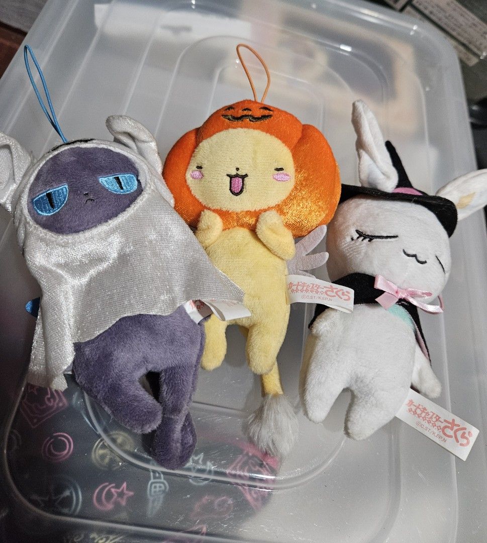 Cardcaptor Sakura Halloween Plushies Set (Category: Plushies & Soft Toys) located in Pasig City. Submitted by ccsakura4 (Listing ID 1462152725, Image 1). Description: - Set of 3 Cardcaptor Sakura plushies - Includes ghost, pumpkin, and witch bunny characters - All plushies feature hanging loops - Ideal for Cardcaptor Sakura fans - Great for Halloween decoration.