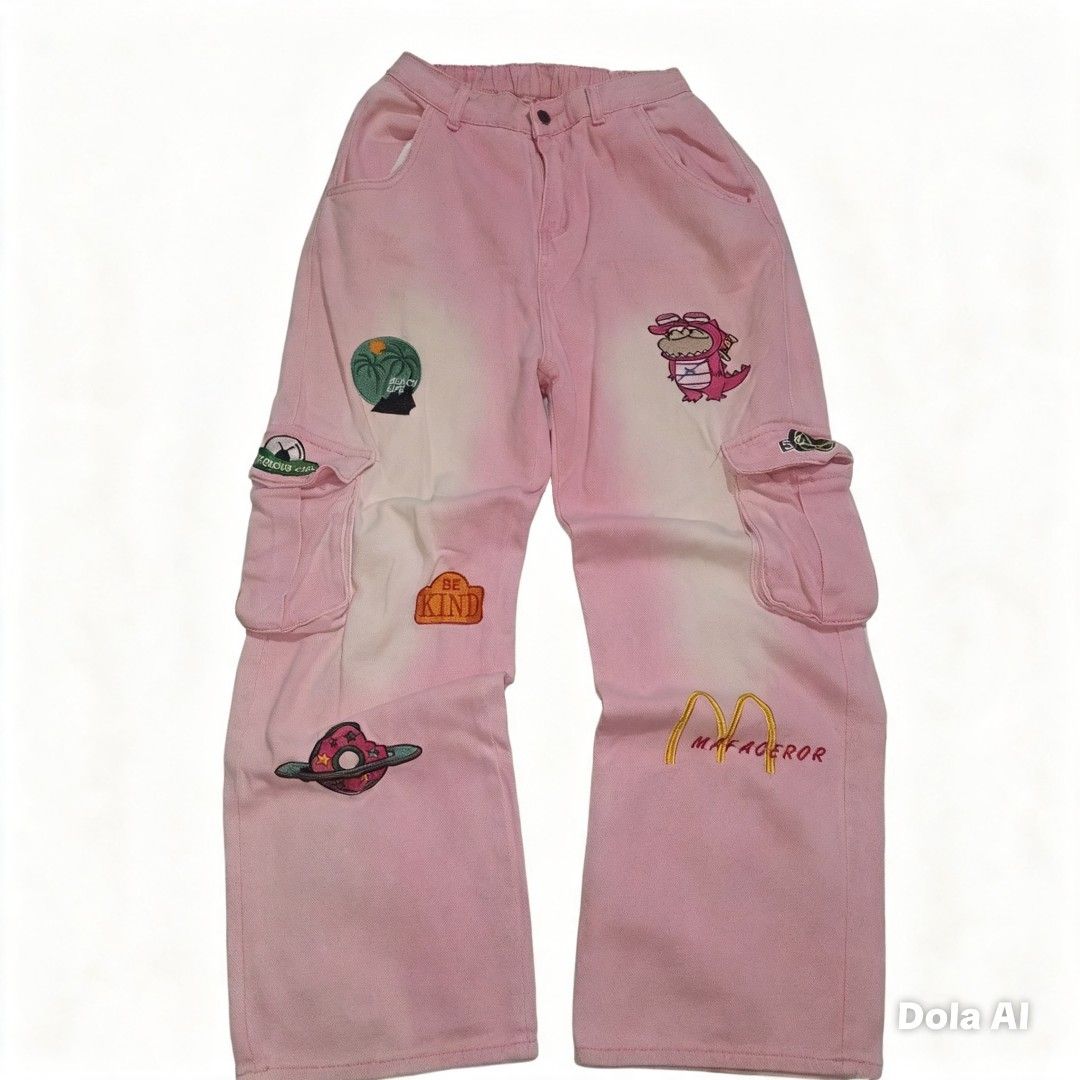 Cargo baggy pants with multiple patches (Category: Jeans) located in Bacoor. Submitted by jeffmedrin55454 (Listing ID 1462153716, Image 1). Description: dimes waist 26-30 thighs 12 hem 10 length 41.