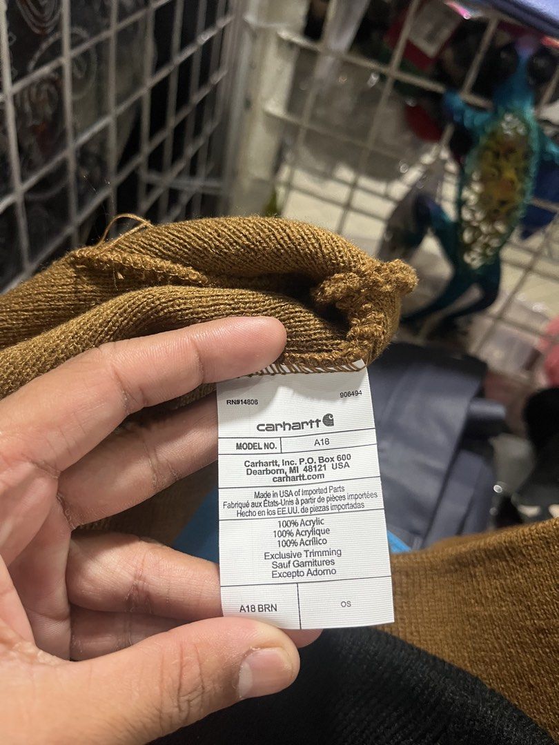 Carhartt beanie (Category: Beanies) located in Iloilo. Submitted by 4slugtoslum (Listing ID 1462085140, Image 3). Description: Carhartt beanie brown Brand new One size fits all 850📩.