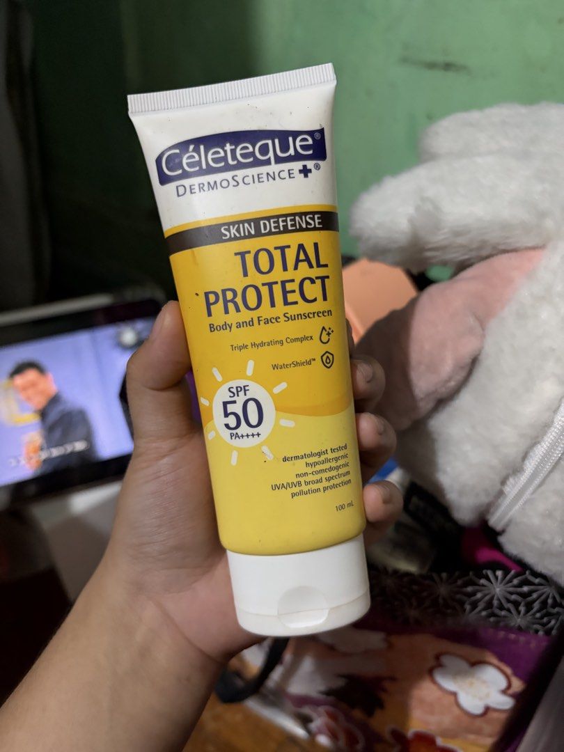 Celeteque Total Protect Sunscreen (Category: Face Care) located in Quezon City. Submitted by berrystrawng (Listing ID 1462081925, Image 1). Description: used once only rfs: affiliate.
