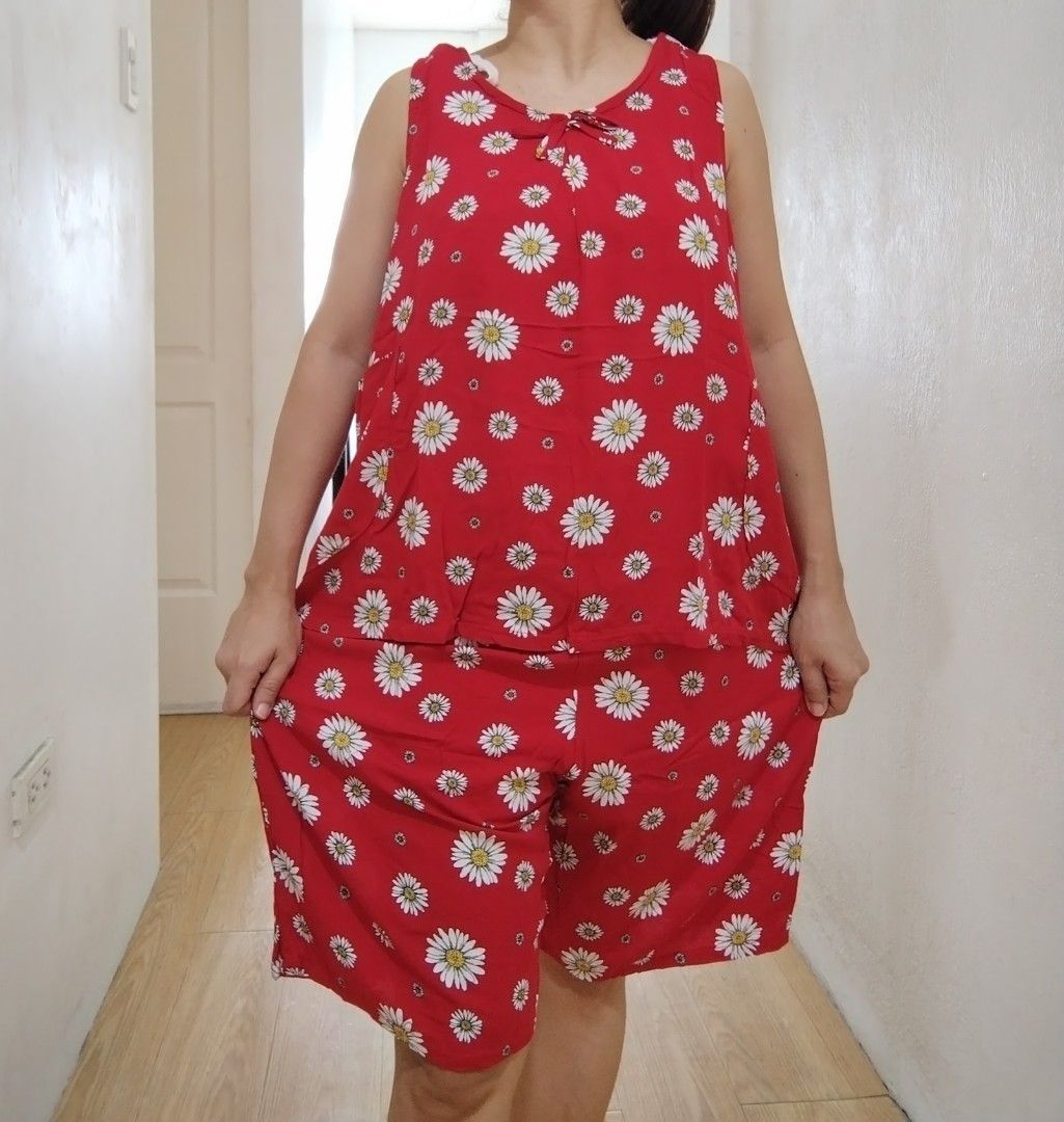 Challis Terno shorts sleeveless Plussize (Category: Sets or Coordinates) located in Taguig. Submitted by seyernaehm (Listing ID 1462136237, Image 1). Description: Challis Terno shorts sleeveless Plus size Freesize XL to 2XL With pocket Actual Photos posted Fabric Challis Measurements Top Bust 42inches Length 23inches Shorts Waist 25inches stretch up to 44 inches Length 17inches Pick your choice now Enjoy shopping ‼️‼️‼️.