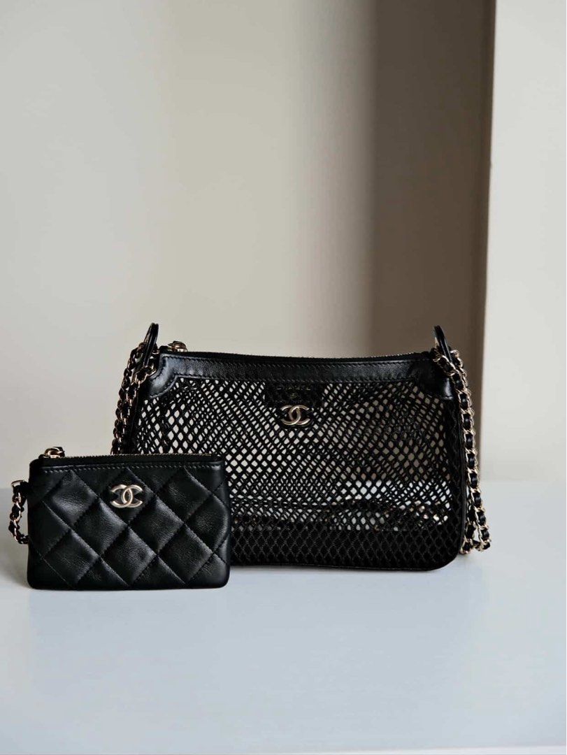 Chanel Mesh Bag with Pouch (Category: Luxury Bags & Wallets) located in Quezon City. Submitted by luxury.shop_ph (Listing ID 1462069457, Image 1). Description: Full set ✨.