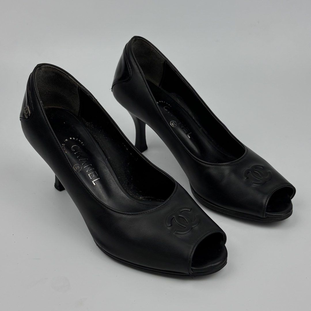 Chanel Open-toe Heels Sandal (Category: Sneakers & Footwear) located in Bacolod City. Submitted by cast.archives (Listing ID 1462176960, Image 1). Description: Chanel Open-toe Heels Sandal Size: 36.5 Condition: Good Flaw: With sign of used.