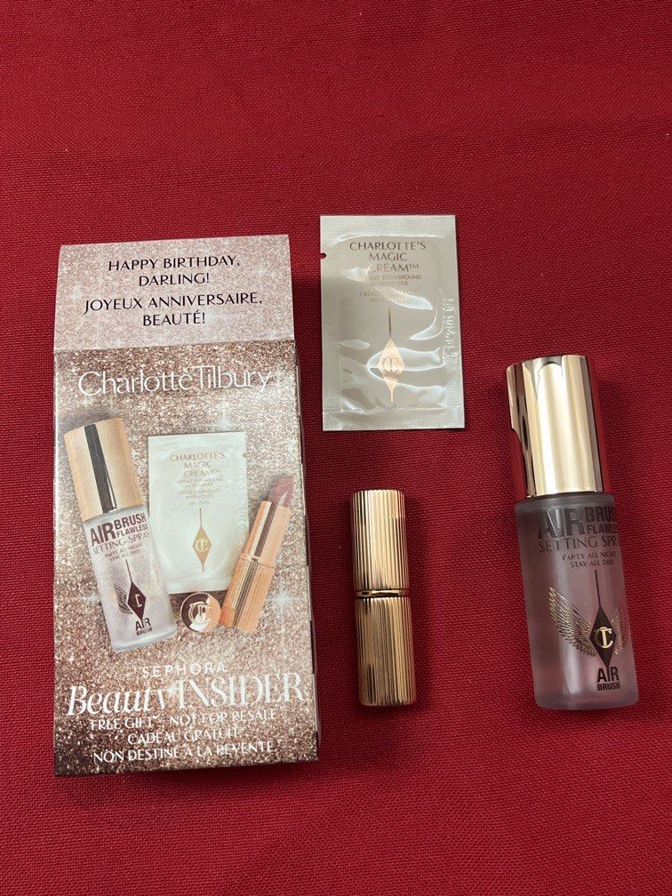 CHARLOTTE TILBURY SET (Category: Face Care) located in Manila. Submitted by luxeclassyshop (Listing ID 1462120576, Image 2). Description: Charlotte tilbury set Setting spray15ml Magic cream 1ml Pillow talk lipstick 1.5g.