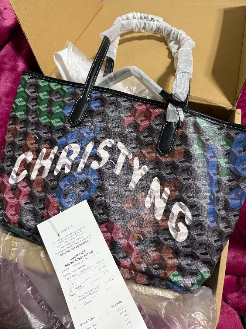 Christy ng large russo multi color tote (Category: Luxury Bags & Wallets) located in Manila. Submitted by trishalucas (Listing ID 1462233094, Image 1). Description: Brand new christy ng large tote bag nasakin pa box nabili kosa shoppe official store .