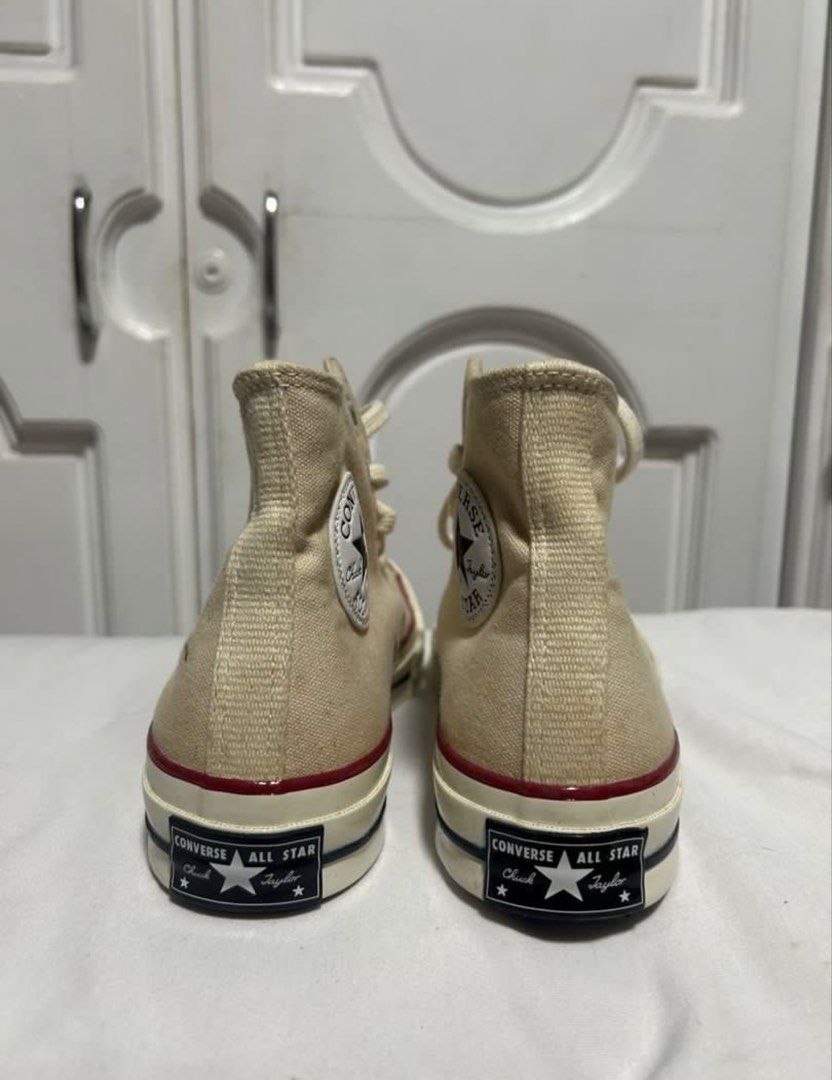 Chuck Taylor converse (Category: Sneakers) located in Meycauayan. Submitted by ms.einz (Listing ID 1462082246, Image 3). Description: - Original Converse Cream colored Converse Chuck Taylor All Star high tops - Classic canvas material Not used, just stored #converse #chucktaylor #hicut.