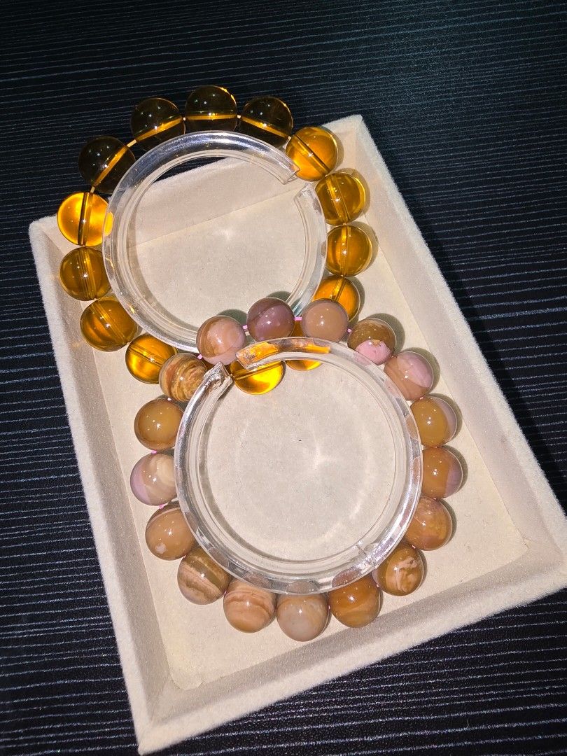 Citrine and Mango Alashan beads bracelets (Category: Bracelets) located in Santa Rosa. Submitted by crystal1.0 (Listing ID 1462125943, Image 1). Description: Bundle: 12-13mm size of beads. 16-18cm size.