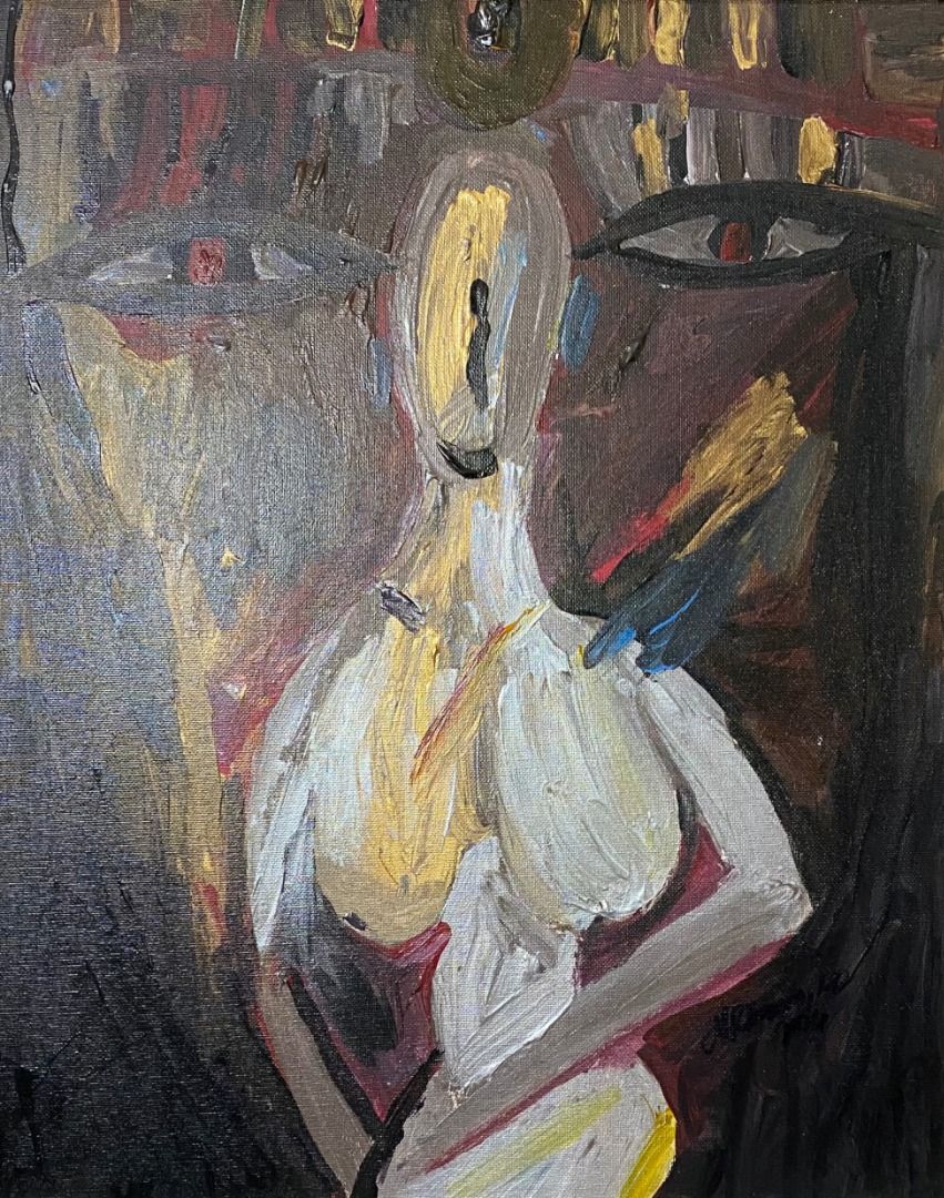 Cleopatra: Disillusionment - Madonna Bacorro (Category: Art & Prints) located in Taguig. Submitted by drybrushgallery (Listing ID 1462051231, Image 1). Description: Cleopatra: Disillusionment Madonna Bacorro, 2026 Mixed Media on Canvas Artwork Dimension: 20" x 16" with Certificate of Authenticity PM FOR INQUIRY 0917 565 2917 .