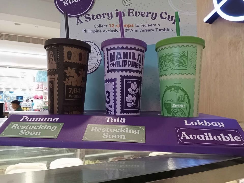 Coffeebean 23rd anniversary Tumblers (Category: Water Bottles & Tumblers) located in Pasig City. Submitted by drichenriq45890 (Listing ID 1462179827, Image 1). Description: For Sale Coffeebean 23rd anniversary Tumblers 3 Colors Available Pamana (Brown) Tala (Violet) Lakbay (Green) Delivery should book by the buyer P1,200 each Call/Text - 09228117358 Drich.
