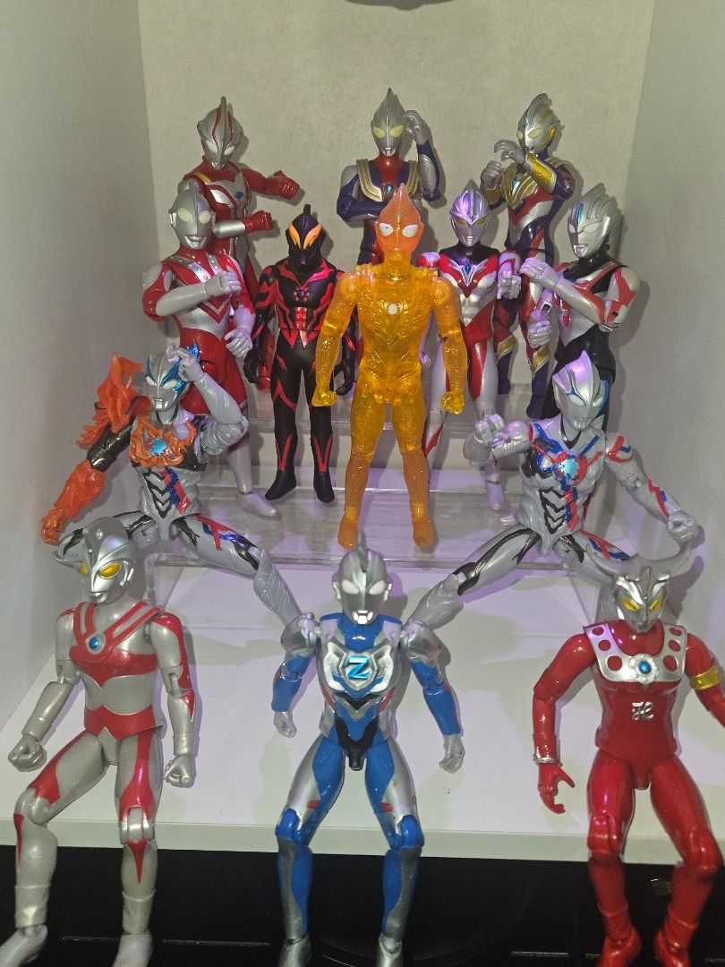 Ultraman Ultra Action figure + 1 pc Sofubi set (Category: Figurines & Statues) located in Binan City. Submitted by davyltnh (Listing ID 1462258055, Image 1). Description: All Bandai markings Approximately 6" each Super poseable, perfect for dioramas. Maganda pang-display lalo kung may mga Kaijus Take all for Php 2900 only !! - Lot of Ultraman action figures - Includes various characters from the Ultraman series - Some figures show minor signs of 