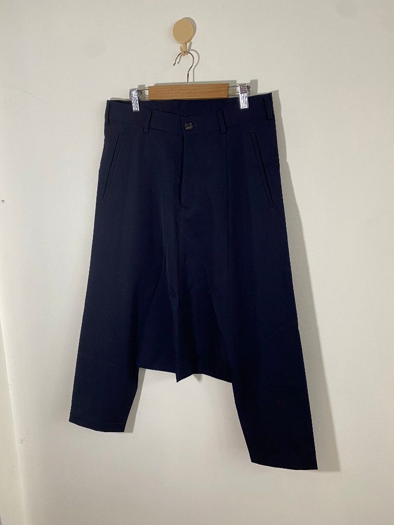 Comme Des Garcons 🇯🇵 Sarouel Wool Pants (Category: Trousers) located in Abucay. Submitted by jamesnike21 (Listing ID 1462130972, Image 2). Description: 📌Comme Des Garcons Harem Pants 📌like new condition 📌size xs on tag 📌waist 30' 📌length 33' 📌leghole 6 1/2' 📌rise 24' 📌Slightly wrinkled due to storage 👍 📌The color of the product may differ from actual color depending on the type, condition of the display, surrounding light and other fa