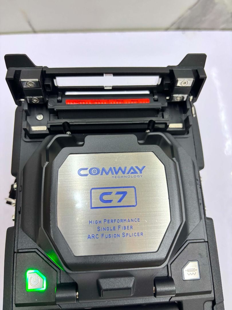 COMWAY C7 Fusion Splicing Machine (Category: Office & Business Technology) located in Caloocan City. Submitted by ibfptechnologies_08 (Listing ID 1462089448, Image 3). Description: - Economical Core Alignment Fusion Splicer - 6 sec splicing, 12 sec heating - Remote locker for anti-theft solution - 5000 ARC discharges - 5600mAh battery capacity - 350 cycles per battery charge - with thermal stripper.
