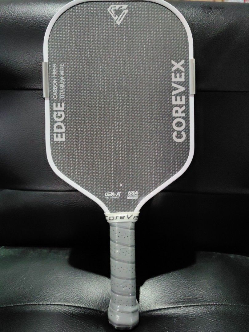 CoreVex Edge Pickleball Paddle - Carbon Fiber Titanium Wire (Category: Racket and Ball Sports) located in Pasay City. Submitted by roe.sell (Listing ID 1462084544, Image 1). Description: CoreVex Edge pickleball paddle. Made with carbon fiber and titanium wire. USA Pickleball approved. Great for players looking for control and power. The grip is wrapped for comfort. Ready for your next game..