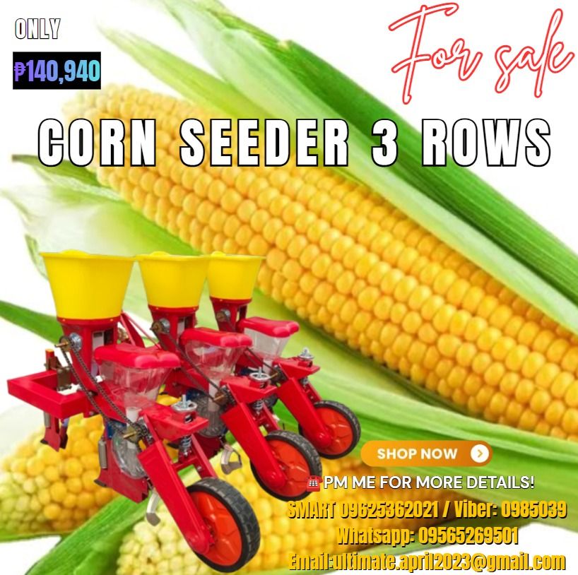 Corn Seeder 3 Rows For Sale (Category: Home Improvement Tools & Accessories) located in Caloocan City. Submitted by ultalvare04015 (Listing ID 1462125555, Image 1). Description: ✅ Guaranteed lowest price ✅ Quality products ✅ Big discount for bulk orders ✅ 100% LEGIT TRUSTED SUPPLIER! ✅ With Complete Legal Documents ✅ BIR Registered 📍 Location: 69 Sandoval Ave. Brgy Pinagbuhatan Pasig City Depth of seeding(mm):50-100 No. of seeding row:3 Row Spac