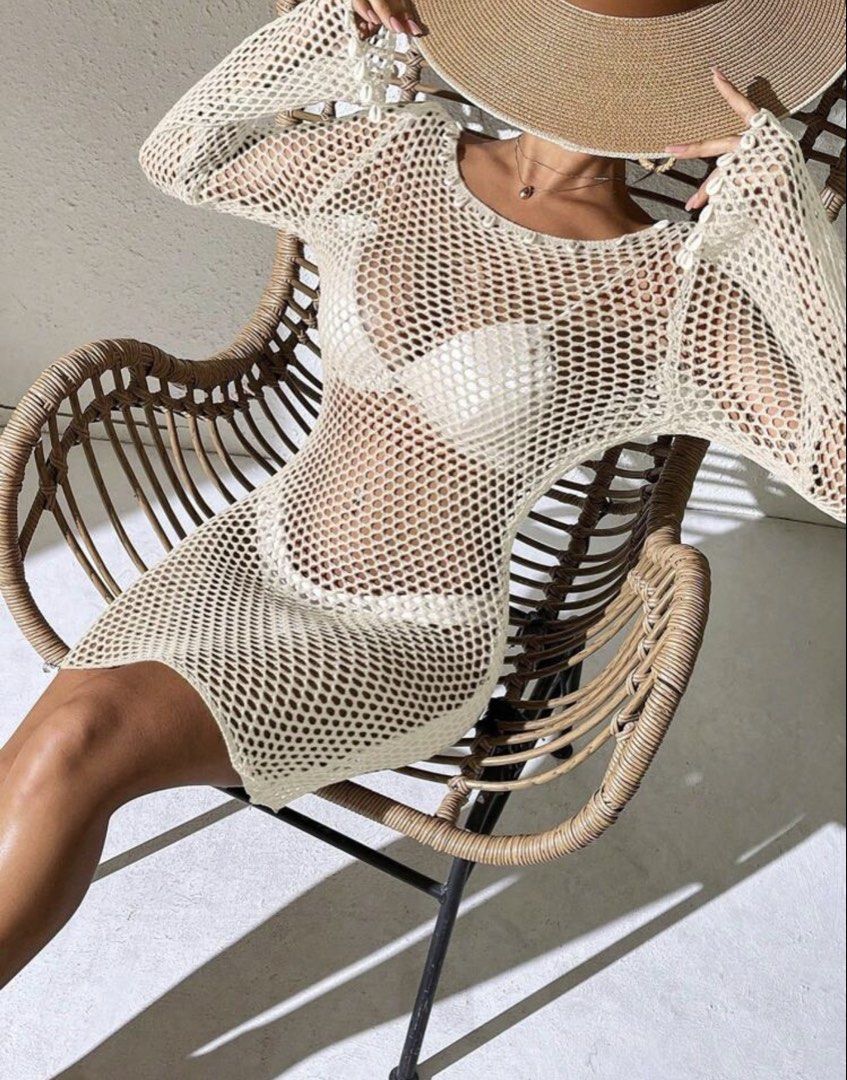 Cover up - net with shells / trendy 2026 (Category: Bikinis & Swimsuits) located in Manila. Submitted by khyscloset (Listing ID 1462158302, Image 1). Description: - bought for P550, never used - fits XS-M.